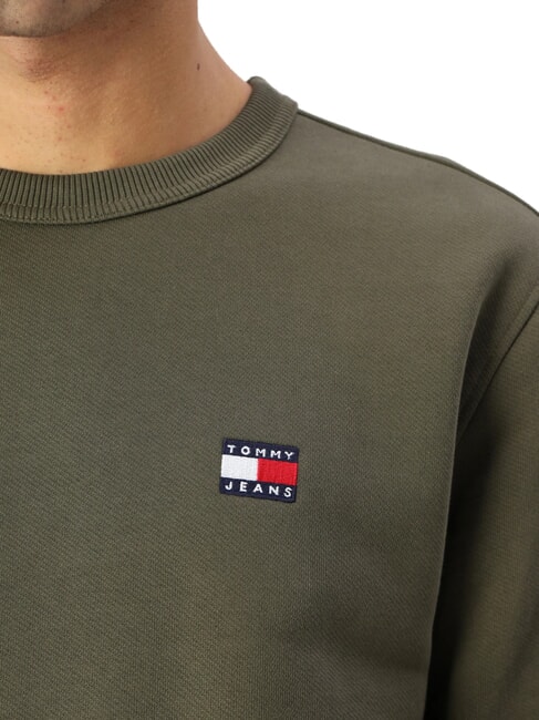 TH JEANS Sudadera de algod&oacute;n con cuello redondo verde fatiga - Sudaderas