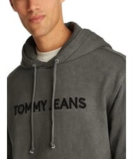 TOMMY HILFIGER TH JEANS Sudadera con capucha y logotipo bordado negro - Sudaderas - 3