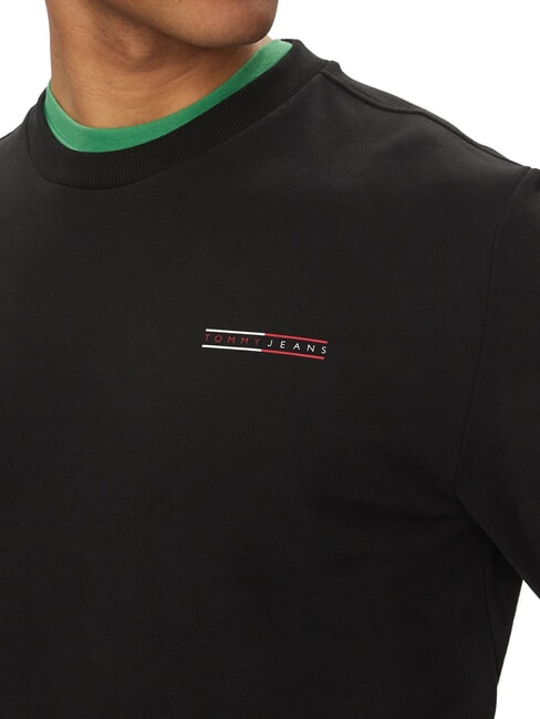 TH JEANS Sudadera de algod&oacute;n con cuello redondo negro - Sudaderas