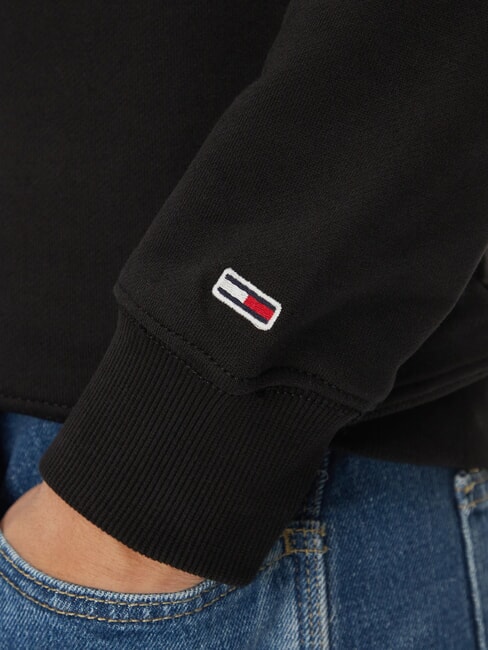 TH JEANS Sudadera de algod&oacute;n con cuello redondo negro - Sudaderas