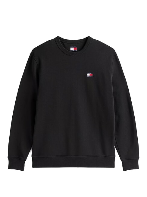TH JEANS Sudadera de algod&oacute;n con cuello redondo negro - Sudaderas