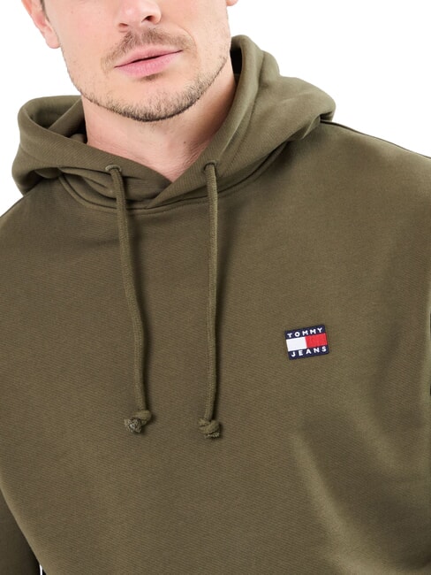 TH JEANS Sudadera con capucha y parche de bandera verde fatiga - Sudaderas