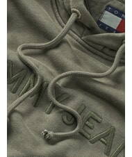 TOMMY HILFIGER TH JEANS Sudadera con capucha y logotipo bordado verde fatiga - Sudaderas - 6