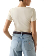 GUESS LEO TRIANGLE Camiseta de manga corta blanco perla - camiseta - 2