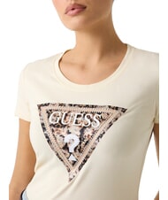 GUESS LEO TRIANGLE Camiseta de manga corta blanco perla - camiseta - 3