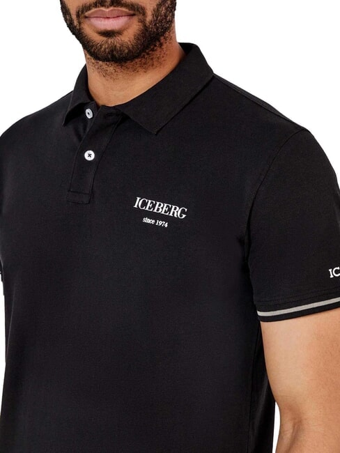 BASIC Camisa polo de algod&oacute;n negro - camisa polo