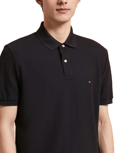 TH Polo de algod&oacute;n de manga corta ck negro - camisa polo
