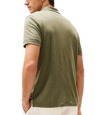 TOMMY HILFIGER TH Polo de lino de manga corta verde batalla - camisa polo - 2