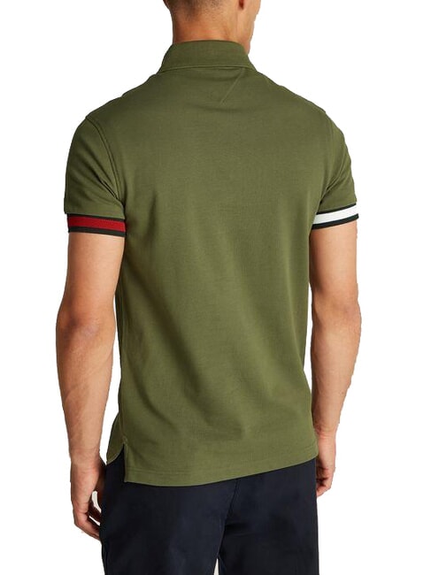 TH Polo de manga corta con logo el&aacute;stico verde militar - camisa polo