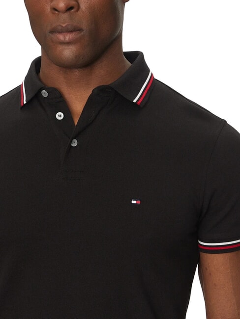 TH TIPPED Polo de manga corta de corte entallado negro - camisa polo