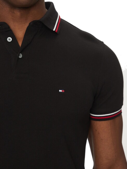 TH TIPPED Polo de manga corta de corte entallado negro - camisa polo