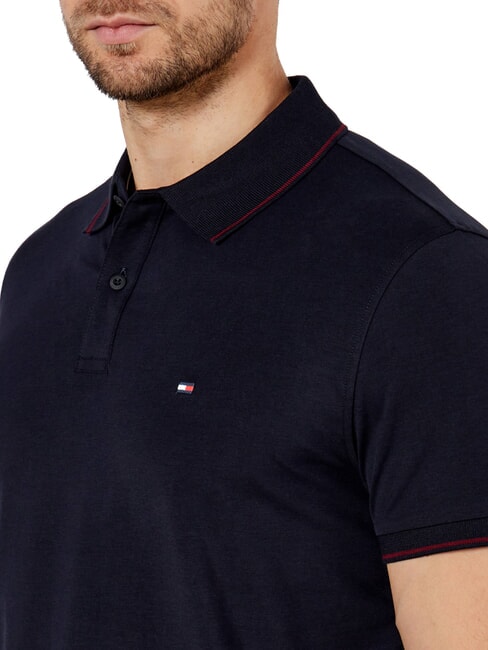 TH Polo de manga corta con ribete cielo del desierto - camisa polo
