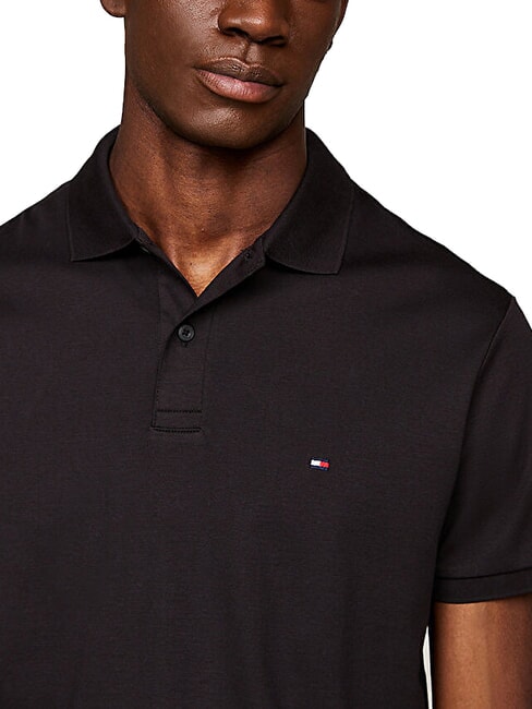 TH Polo de manga corta con cinta en el cuello negro - camisa polo