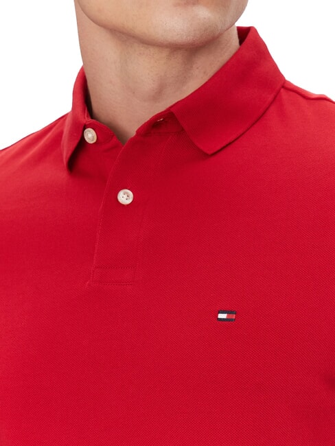 TH Polo de manga corta de corte regular rojo medio - camisa polo