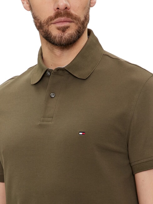 TH Polo de manga corta de corte regular verde militar - camisa polo