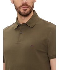 TOMMY HILFIGER TH Polo de manga corta de corte regular verde militar - camisa polo - 3
