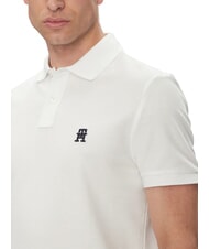 TOMMY HILFIGER TH Polo de manga corta con bordado de monograma blanco - camisa polo - 3