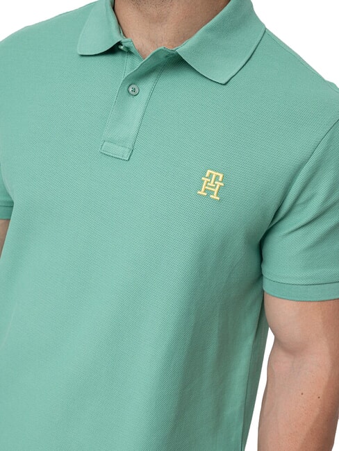 TH Polo de manga corta con bordado de monograma Fuerte verde - camisa polo