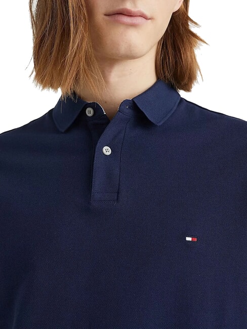 TH Polo de manga corta de corte regular azul marino de carbono - camisa polo
