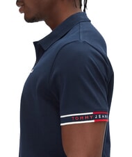 TOMMY HILFIGER TH JEANS Polo el&aacute;stico de manga corta con logo Marina de noche oscura - camisa polo - 4