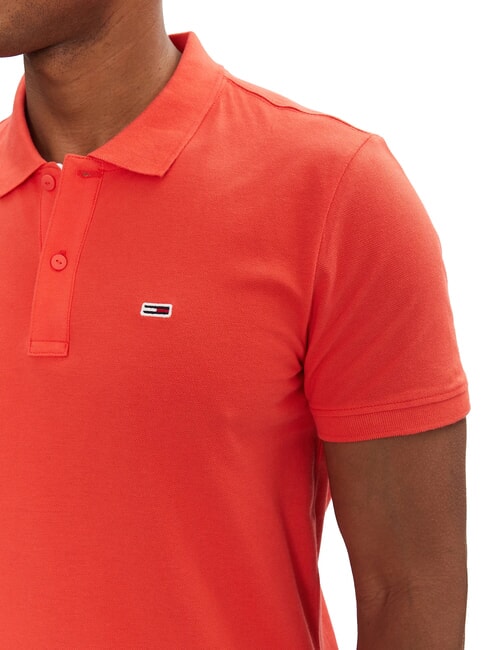 TH JEANS Polo de manga corta con bandera bermell&oacute;n brillante - camisa polo