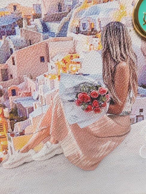 YESBAG Bolsa de compras impresa Puesta de sol en Grecia - Bolsos Mujer