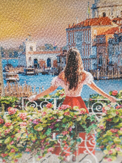 YESBAG Estuche de belleza grande acampanado canal florido - Neceser