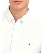 TOMMY HILFIGER TH Camisa de algod&oacute;n el&aacute;stico de manga larga PVH Blanco Cl&aacute;sico - Camisas de hombre - 3