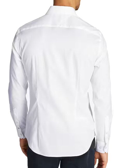TH Camisa de algod&oacute;n el&aacute;stico blanco &oacute;ptico - Camisas de hombre