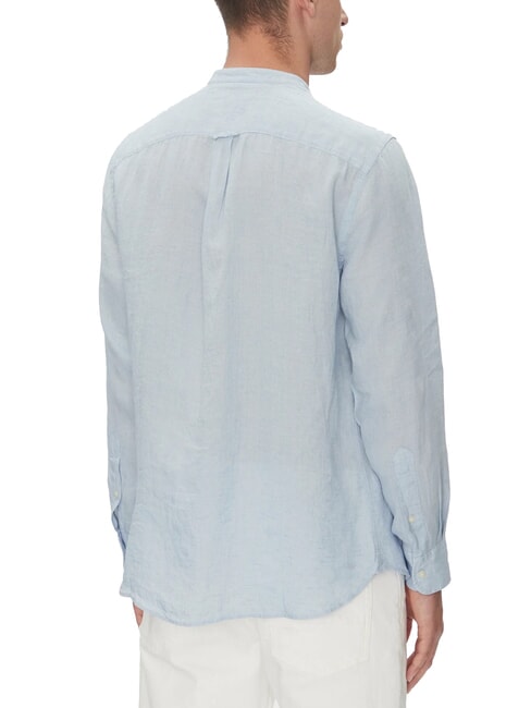 TH Camisa de cuello coreano de corte regular azul ventoso - Camisas de hombre