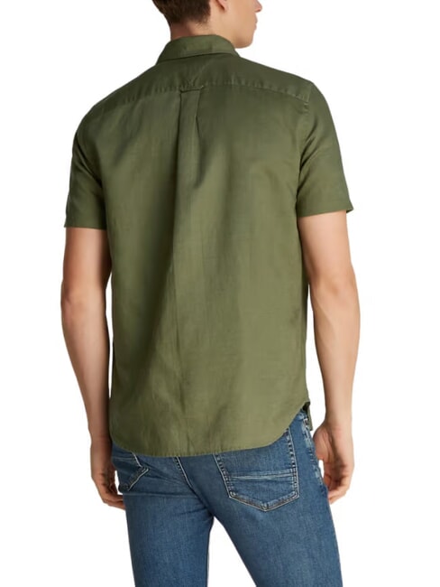 TH Camisa de manga corta con botones verde batalla - Camisas de hombre