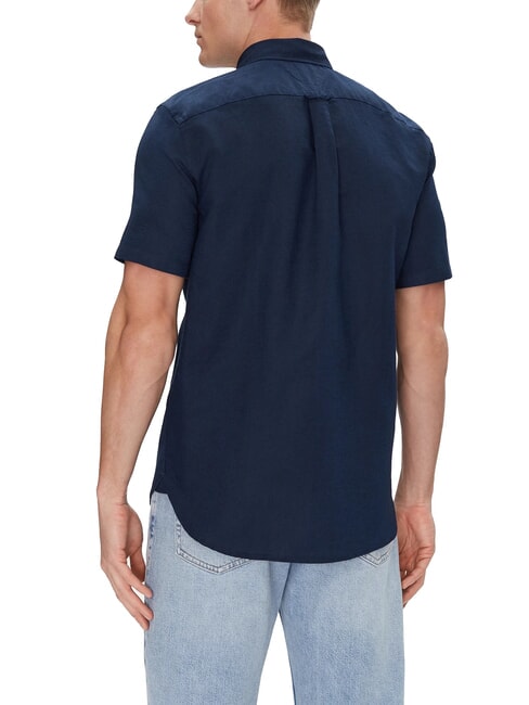 TH Camisa de manga corta con botones azul marino de carbono - Camisas de hombre