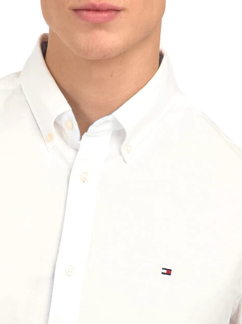 TH Camisa de algod&oacute;n el&aacute;stico de manga larga PVH Blanco Cl&aacute;sico - Camisas de hombre