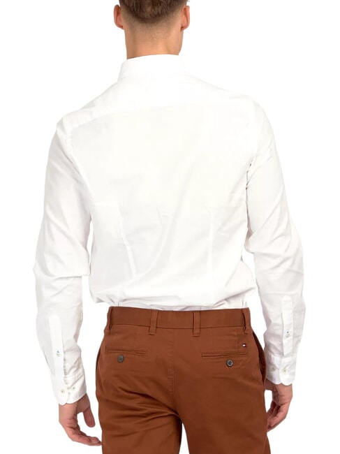 TH Camisa de algod&oacute;n el&aacute;stico de manga larga PVH Blanco Cl&aacute;sico - Camisas de hombre