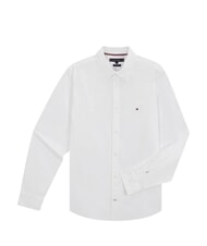 TOMMY HILFIGER TH Camisa de algod&oacute;n el&aacute;stico de manga larga blanco cl&aacute;sico - Camisas de hombre - 3
