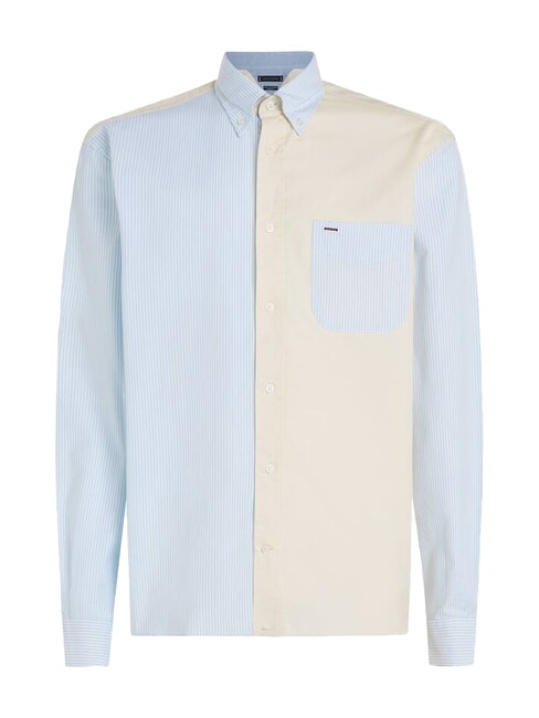 TH Camisa de manga larga con bloques de color azul ventoso - Camisas de hombre