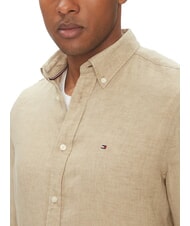 TOMMY HILFIGER TH Camisa de lino de manga larga de corte regular s&aacute;ndalo - Camisas de hombre - 3