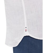 TOMMY HILFIGER TH Camisa de lino de manga corta de corte regular blanco &oacute;ptico - Camisas de hombre - 4