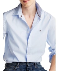 TOMMY HILFIGER TH Camisa de algod&oacute;n de manga larga dulce azul - Camisas de hombre - 3