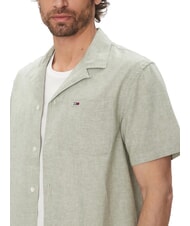 TOMMY HILFIGER TH JEANS Camisa de lino y algod&oacute;n de manga corta Aruba Verde - Camisas de hombre - 3