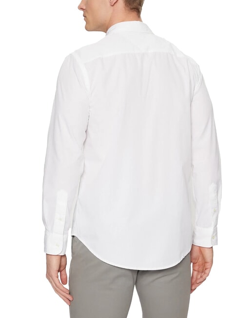 TH Camisa de algod&oacute;n de manga larga blanco &oacute;ptico - Camisas de hombre