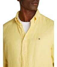 TOMMY HILFIGER TH Camisa de lino de manga larga de corte regular limoncillo - Camisas de hombre - 3