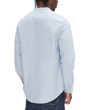 TOMMY HILFIGER TH JEANS Camisa de cuello mandar&iacute;n en mezcla de lino Azul Colorado - Camisas de hombre - 2