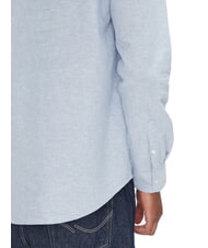 TOMMY HILFIGER TH JEANS Camisa de cuello mandar&iacute;n en mezcla de lino Azul Colorado - Camisas de hombre - 4