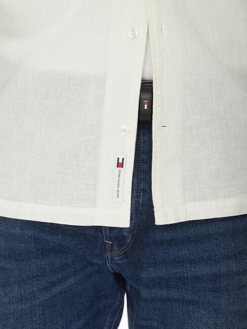 TH JEANS Camisa de lino y algod&oacute;n de manga corta crudo - Camisas de hombre