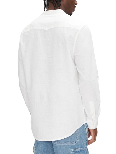 TH JEANS Camisa de cuello mandar&iacute;n en mezcla de lino crudo - Camisas de hombre