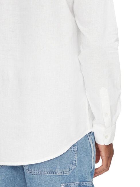 TH JEANS Camisa de cuello mandar&iacute;n en mezcla de lino crudo - Camisas de hombre