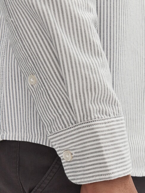 TH JEANS Camisa de rayas de manga larga cielo del desierto / p&eacute;talo de marfil - Camisas de hombre