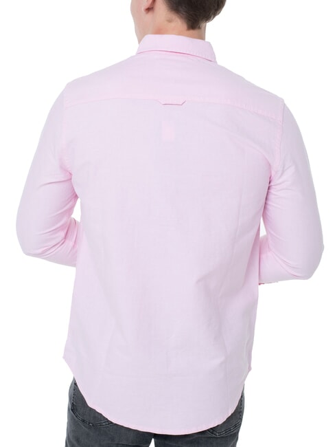 TH JEANS Camisa Oxford de corte regular raya de az&uacute;car rosa - Camisas de hombre