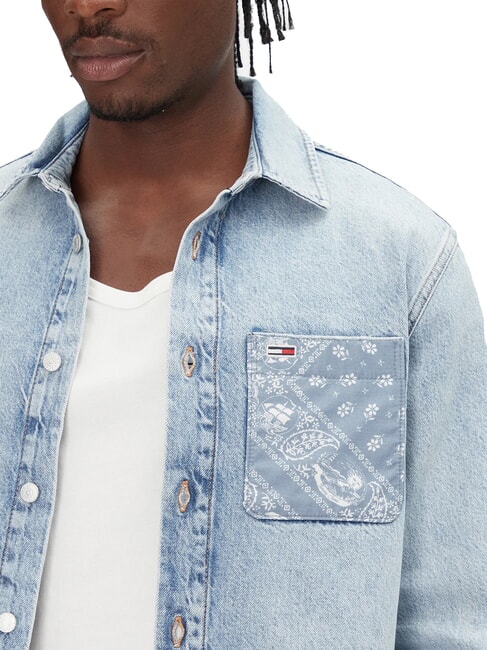 TH JEANS Camisa vaquera de manga larga mezclilla clara - Camisas de hombre